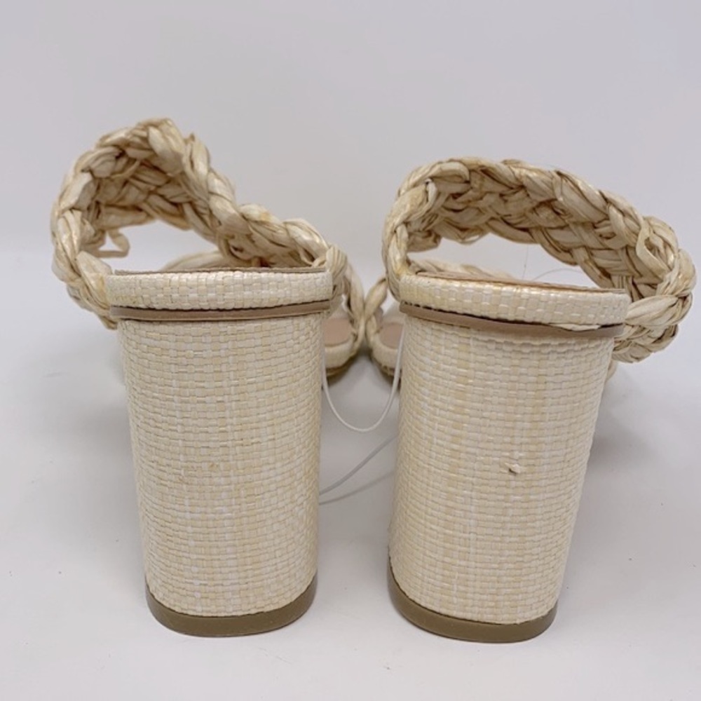 Nicole Miller Woven Straw Block Heeled Square Toe Sandals NWOT - Picture 5 of 16